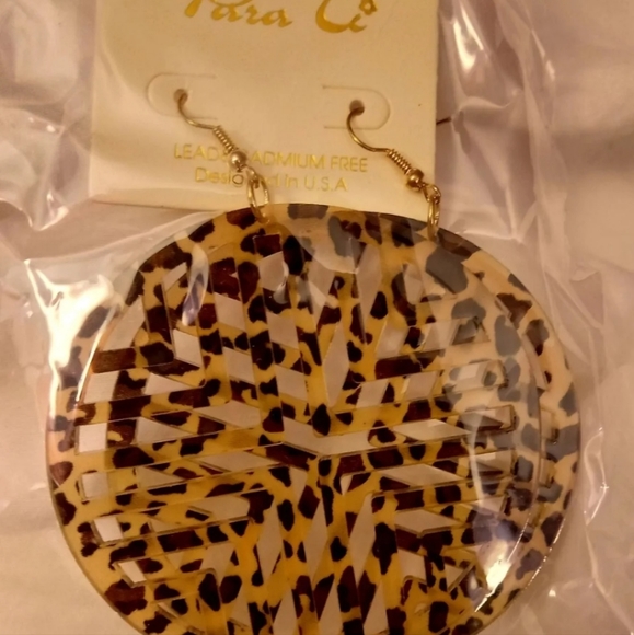 Leopard print Medallion earrings - Picture 5 of 6